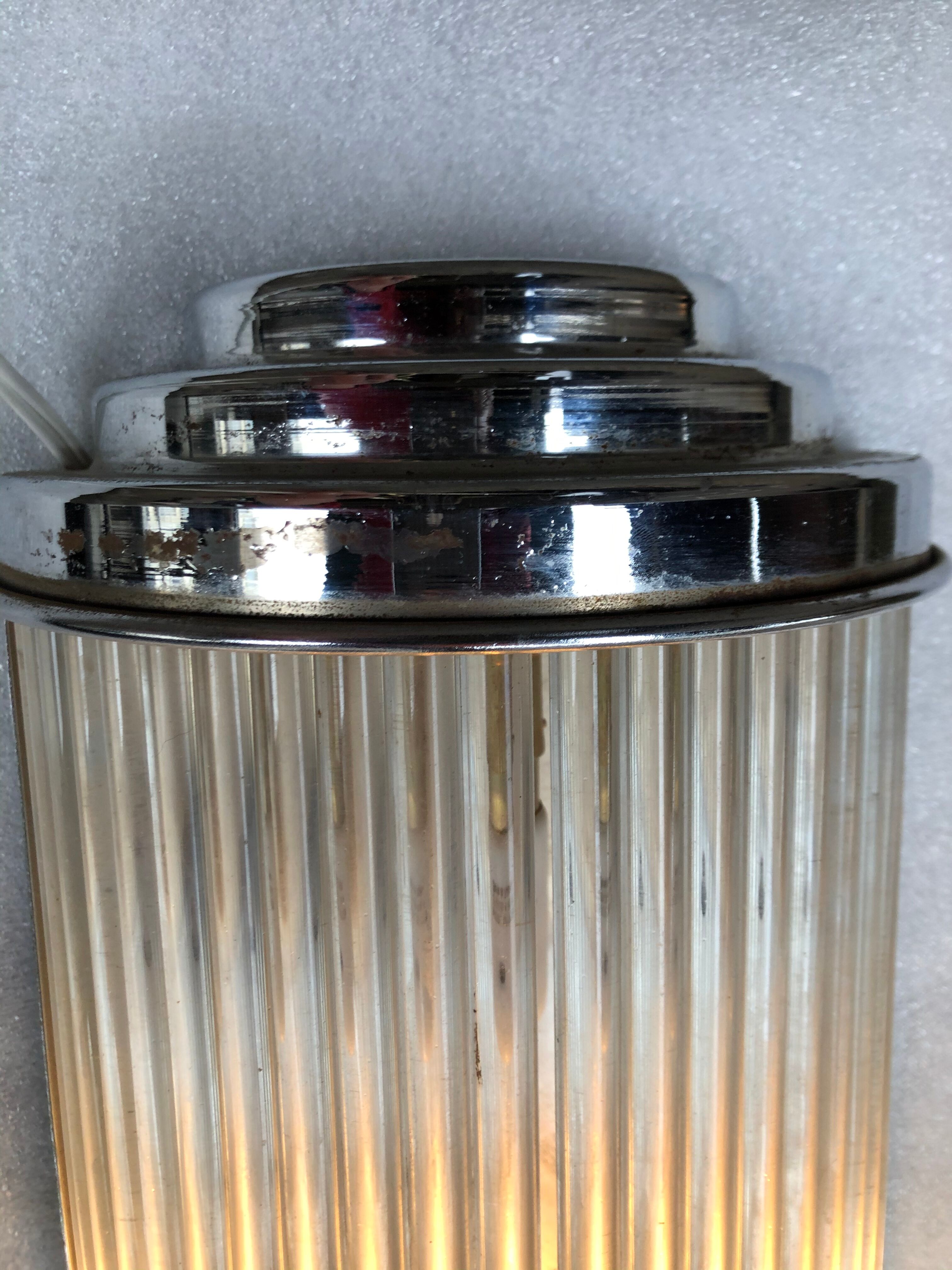 Art Deco Henri Petitot chrome and glass tubes