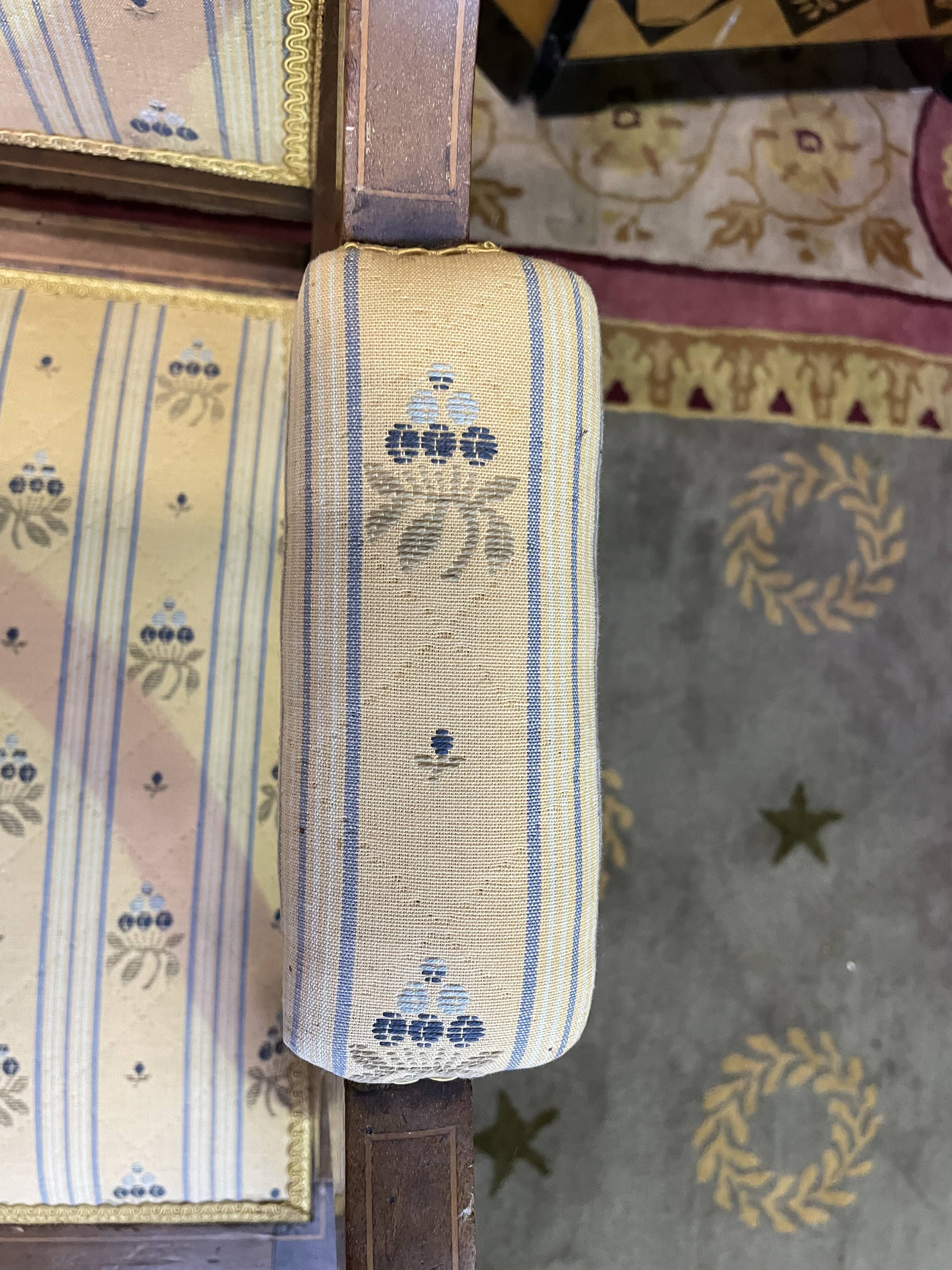 Louis XVI style marquetry bench