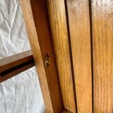 Old varnished wooden folding chair for children