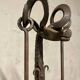 Brutalist folk art fireplace utensil holder