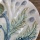 Plate with asparagus and artichokes in splash of Luneville
