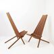 Paire de chaises pliantes en teck - intérieur extérieur