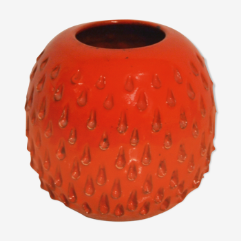 Vase boule rouge