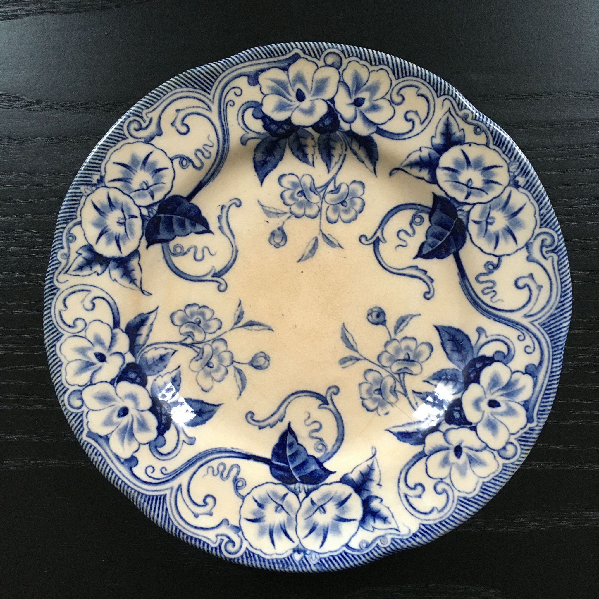 Blue floral decorated plate