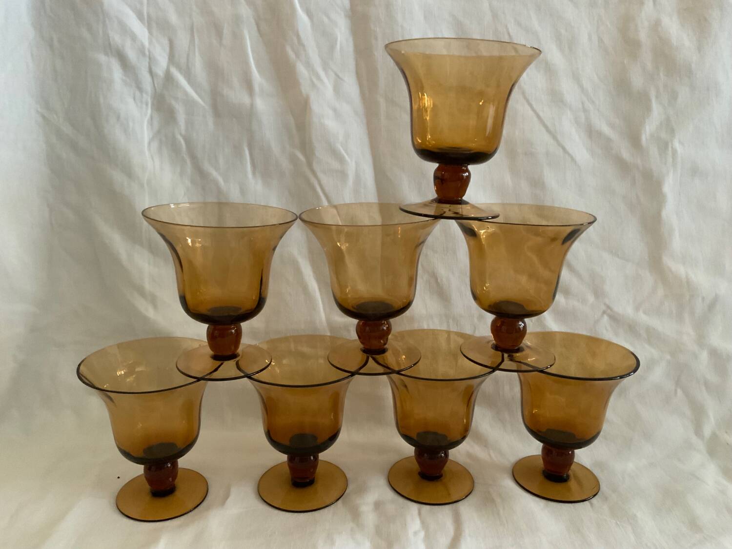Amber glass cups