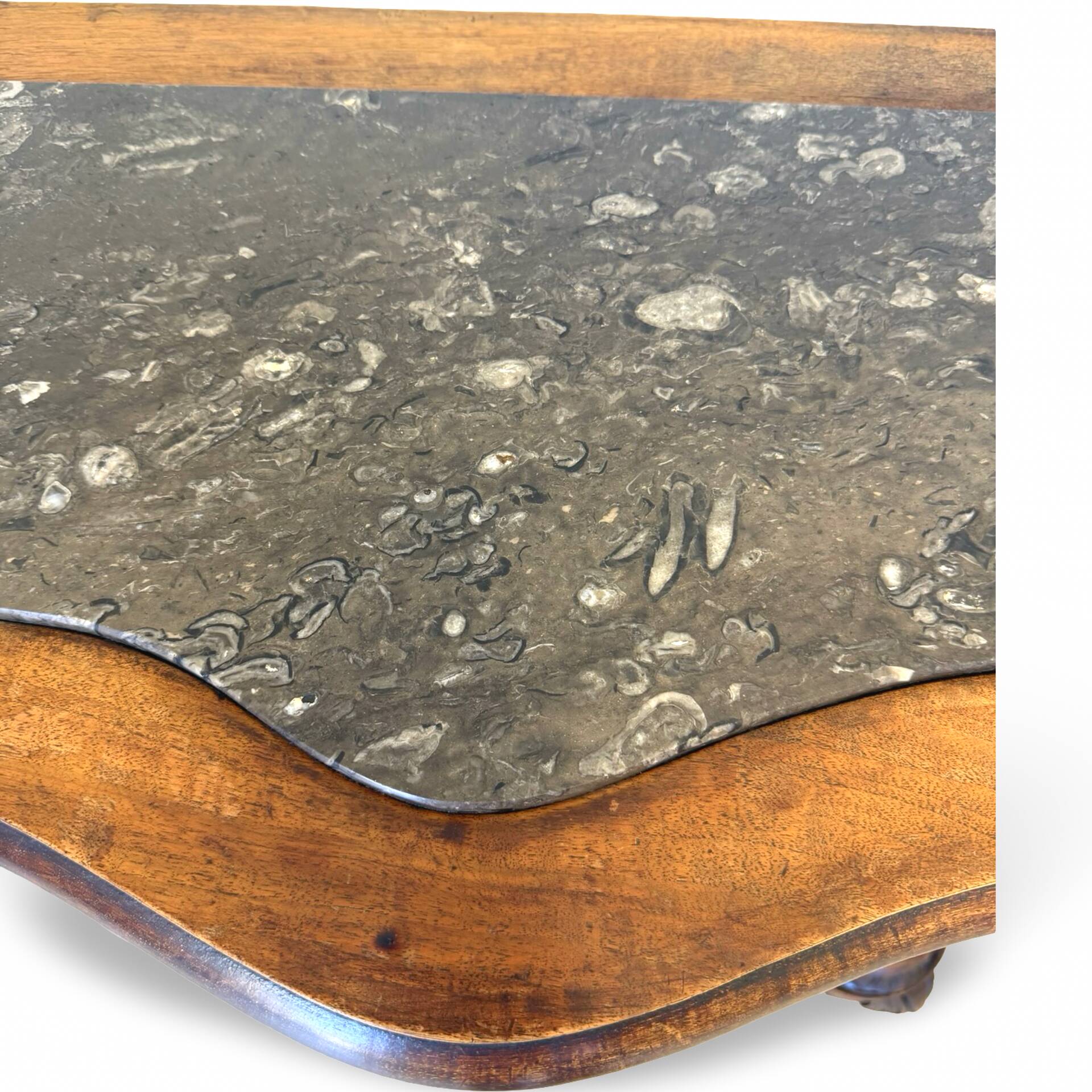 serpentine nightstands in walnut Art Deco