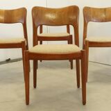 Set de 4 chaises Koefoed 'Skoven' teck vintage