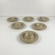 Set of 6 speckled beige ceramic egg cups.