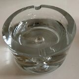 Scandinavian XXL ashtray Bubble in crystal Sweden mid century modern 1970