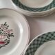 Mix of 10 ironstone plates, HBCM Agnès decoration - St Amand decoration 2070