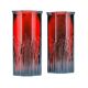 Paire de vases modernistes, en verre rouge, France, années 1980.