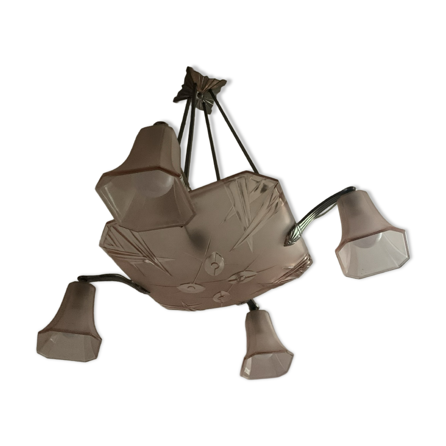 Art Deco chandelier signed Degué
