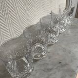 Set of five crystal whisky glasses