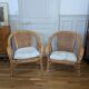 Pair of rattan armchairs