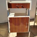 Pair of chrome boarding bedsides