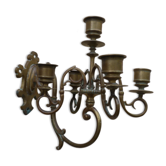 Old bronze wall lamp 5 candle holders