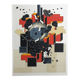 Lithograph by Alain Le Yaouanc, fire, 1978