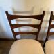 Pair of vintage wood and corduroy chairs