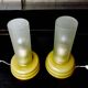 Olive green opaline glass table lamps