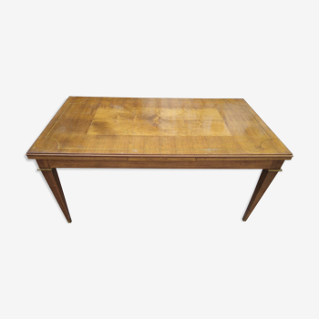 Table, desk, rectangular walnut 6 to 10/12 covered art deco style