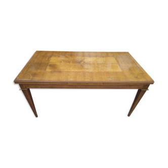Table, desk, rectangular walnut 6 to 10/12 covered art deco style
