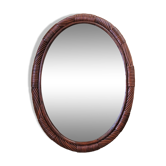 Oval rattan mirror to hang