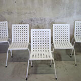 Set of five vintage patio chairs