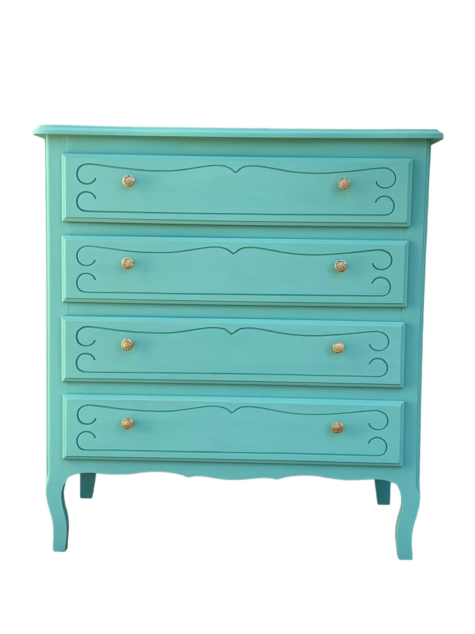 Vintage mint green chest of drawers 1950