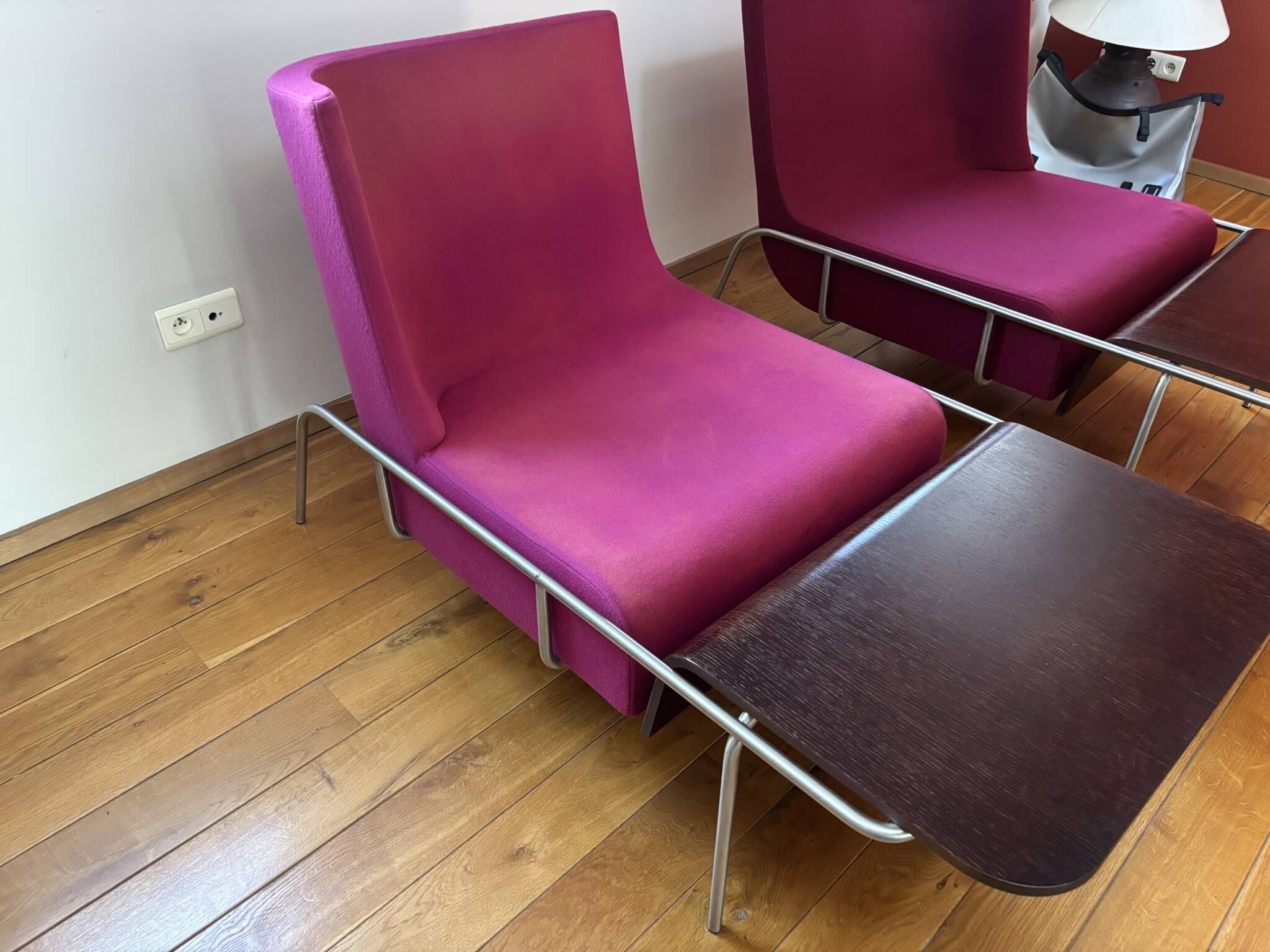 Paire fauteuils Tolozan – Éric Jourdan – Ligne Roset 2002 – structure alu