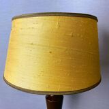 Classical wooden table lamp with silk half shade