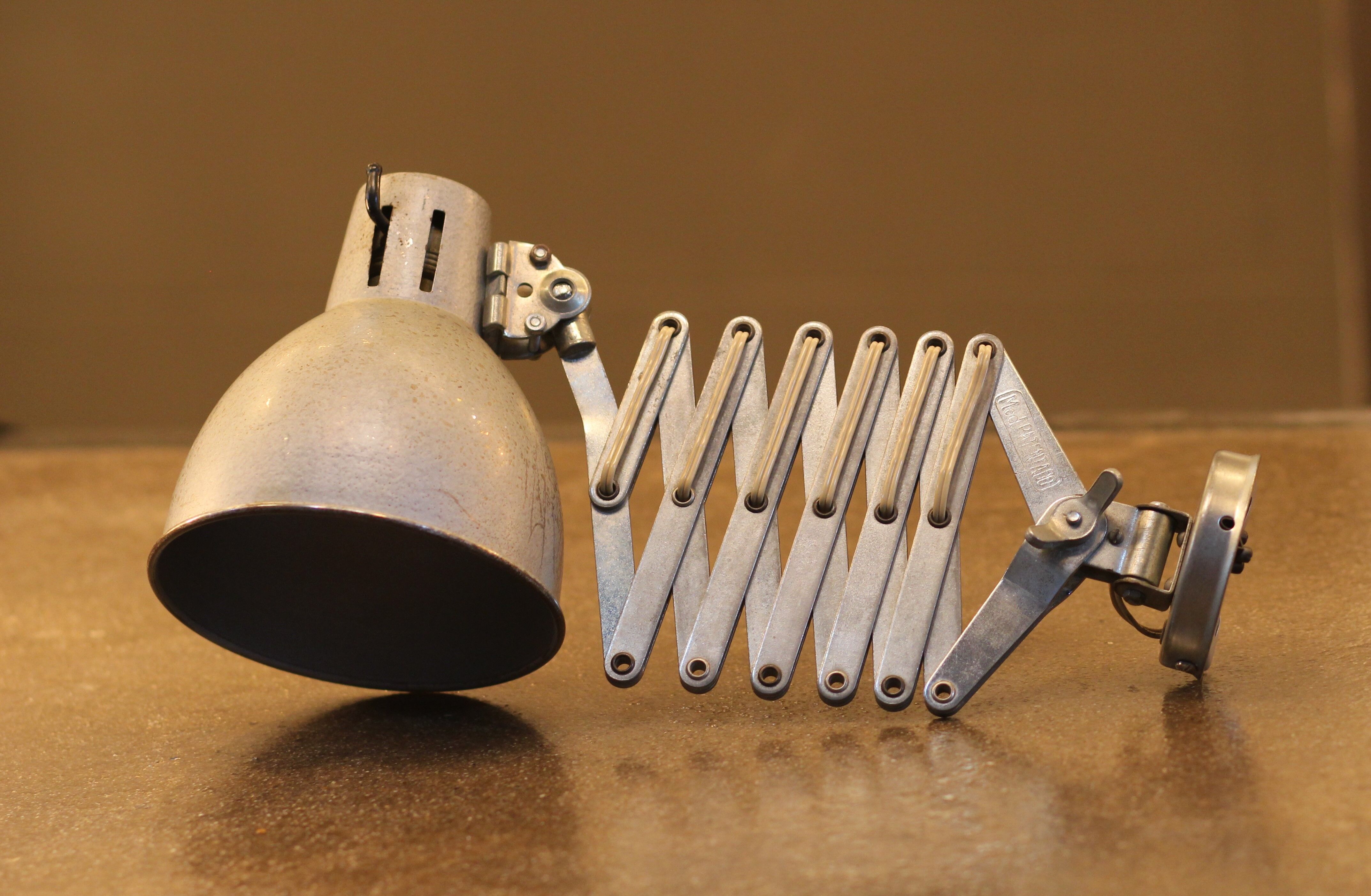 industrial scissor wall lamp