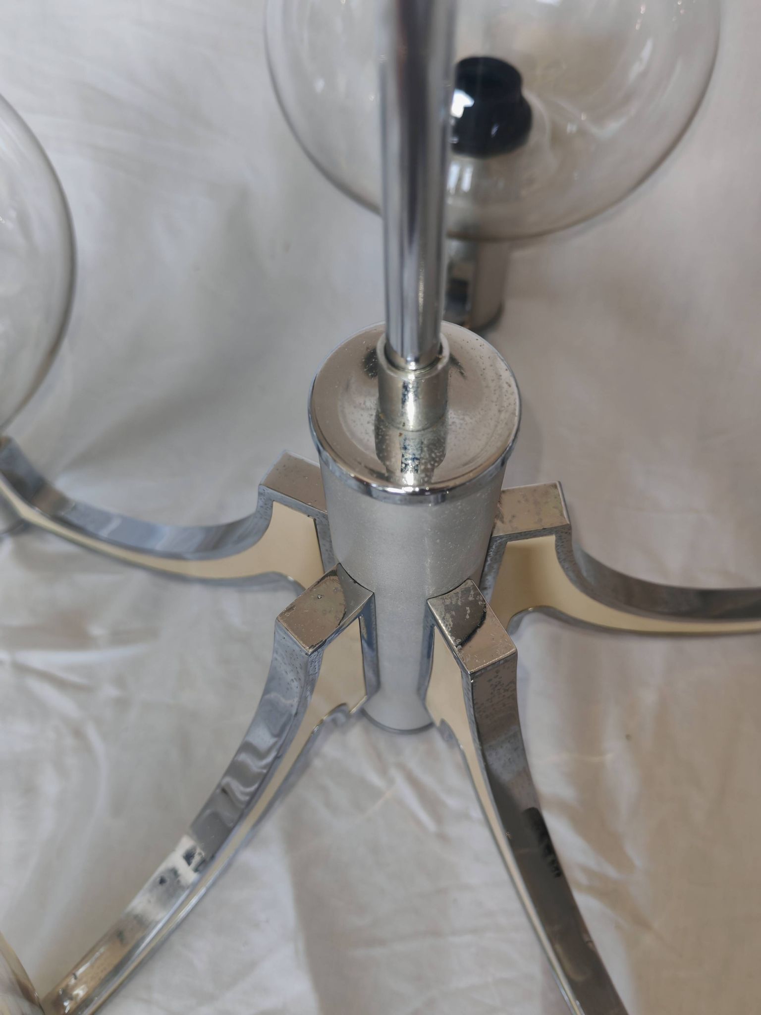 5-branched chandelier by Sciolari, Italy, space age, 1970