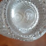 Sheker en cristal pointes de diamant et laiton art déco