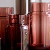 Set 5 vases in blown glass art glass ALLEX, Drôme