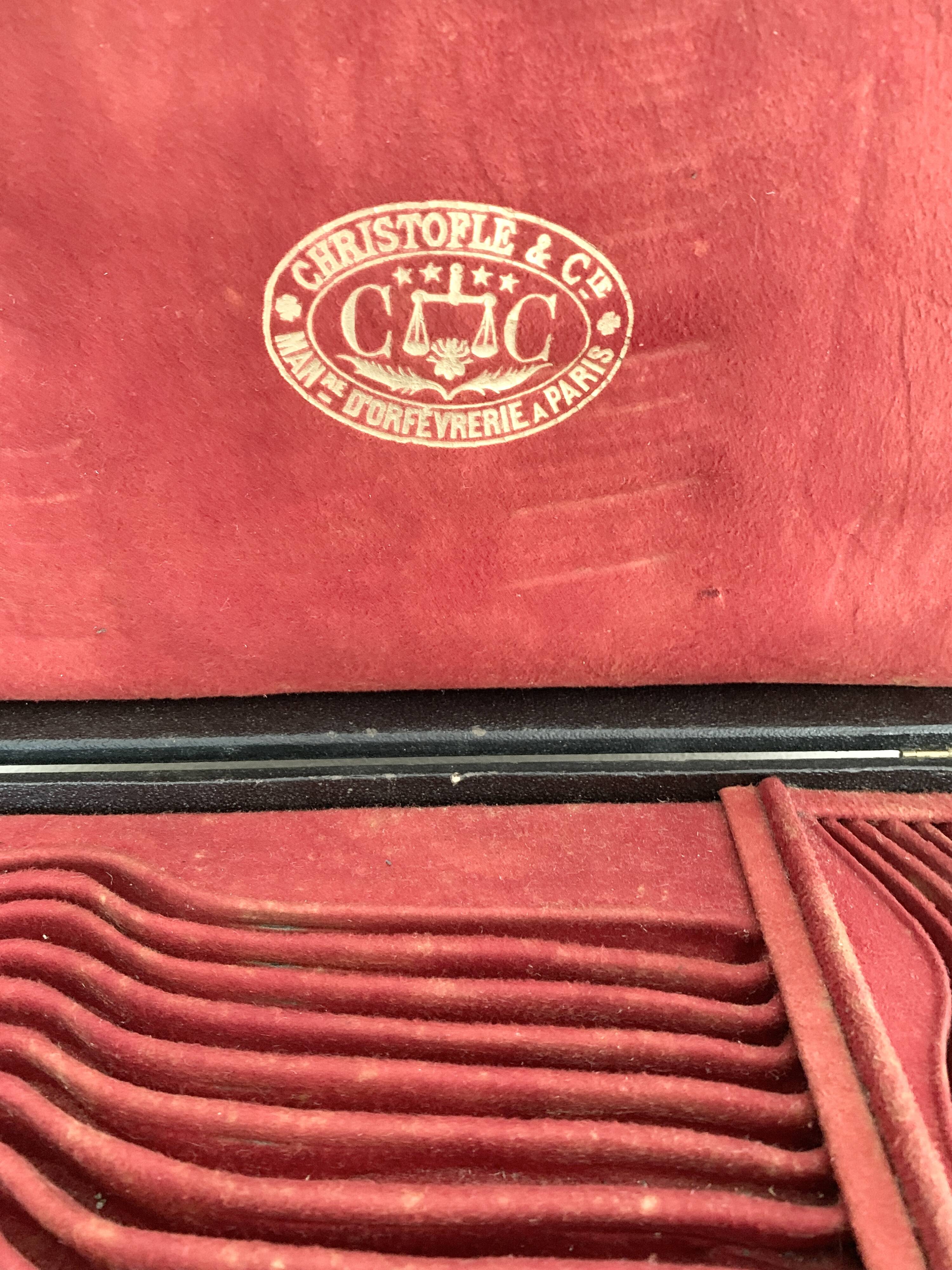 Christofle silver-plated cutlery set in its original case.