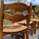 6 solid oak and straw chairs Guillerme et Chambron
