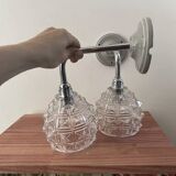 Pair of chrome wall lights