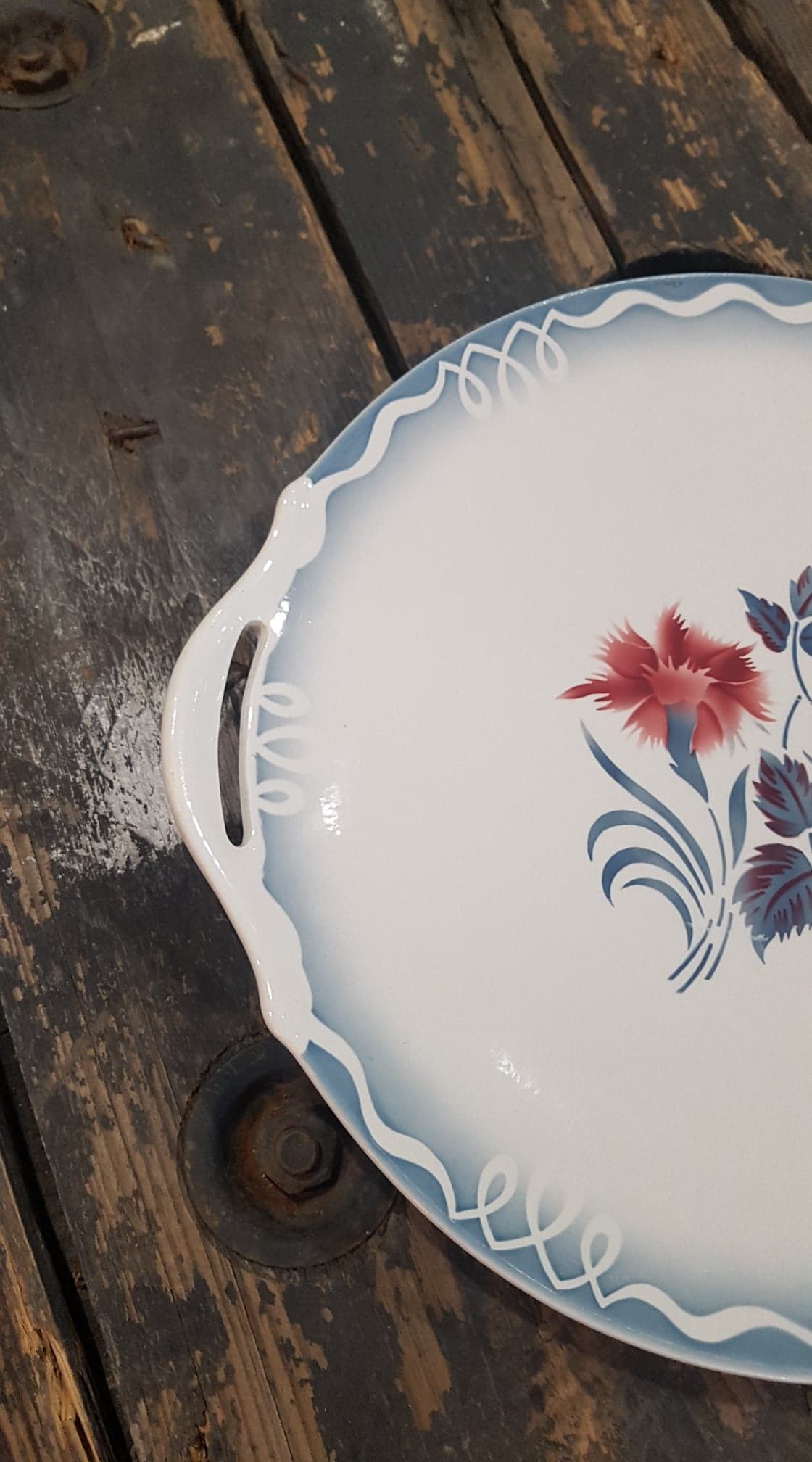 Digoin Sarreguemines marinette style pie dish