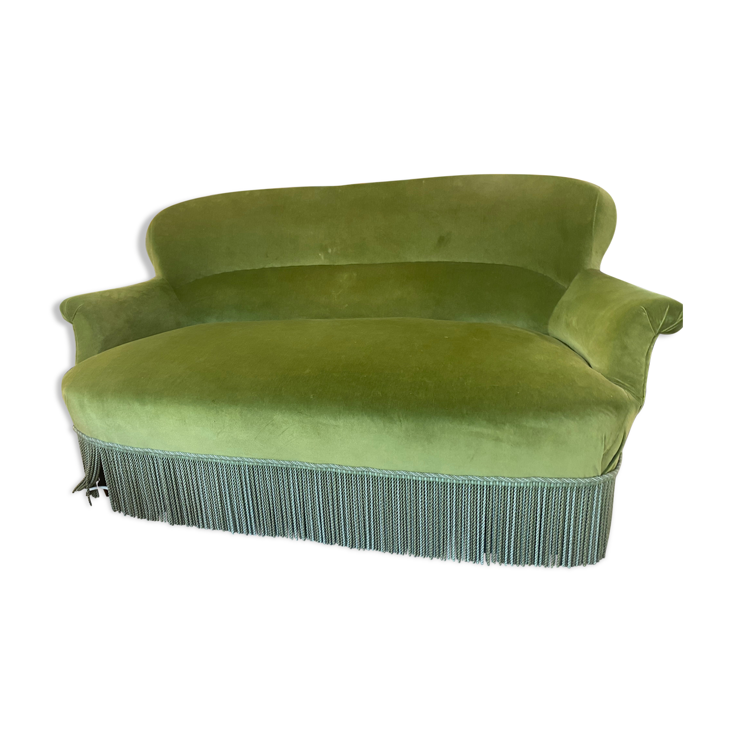 Green velvet toad sofa