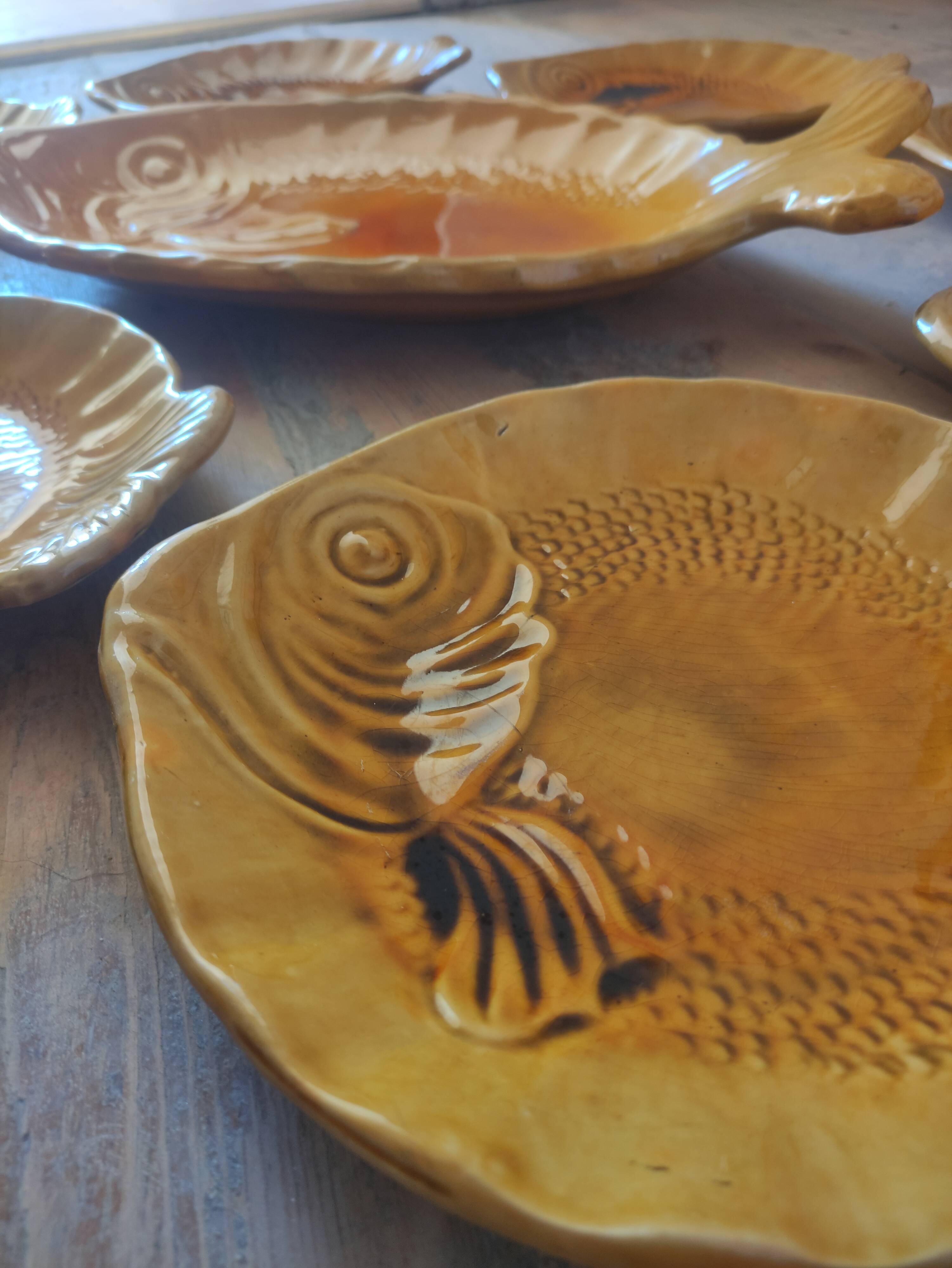 Vintage vallauris ceramic fish service