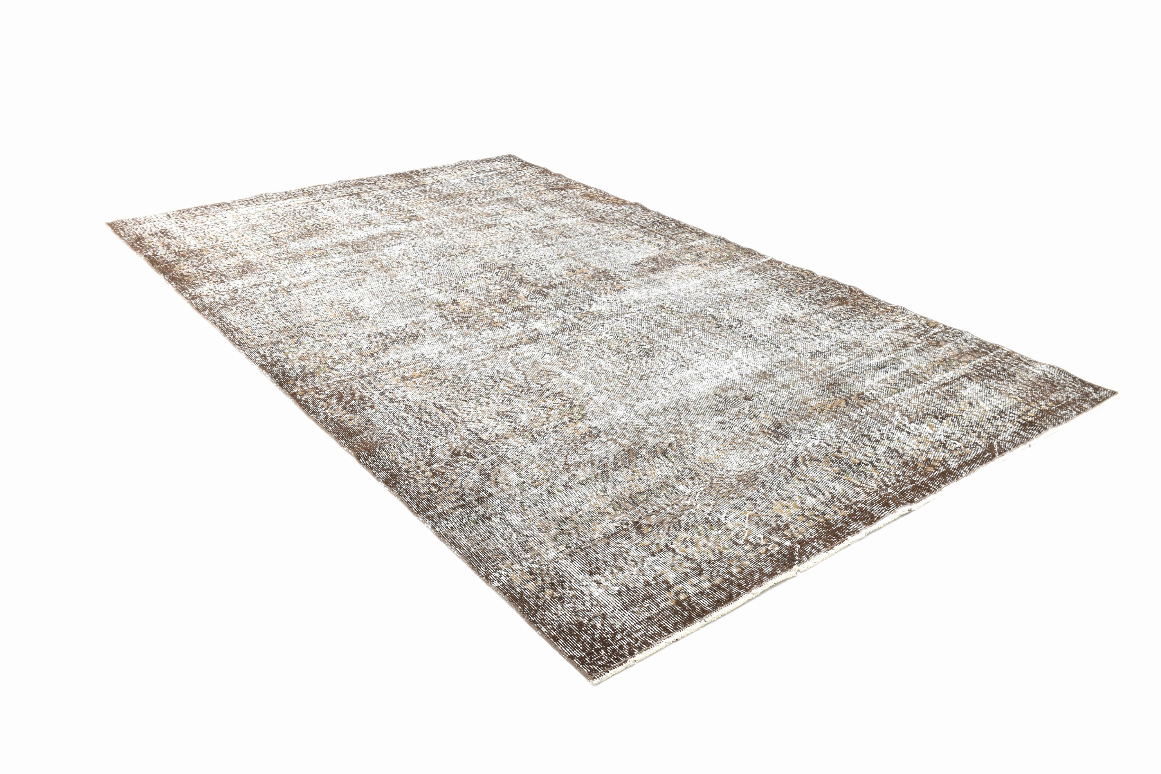 178x295Cm Persian Area Rug, Turkish Antique Rug, Faded Brown Vintage Rug