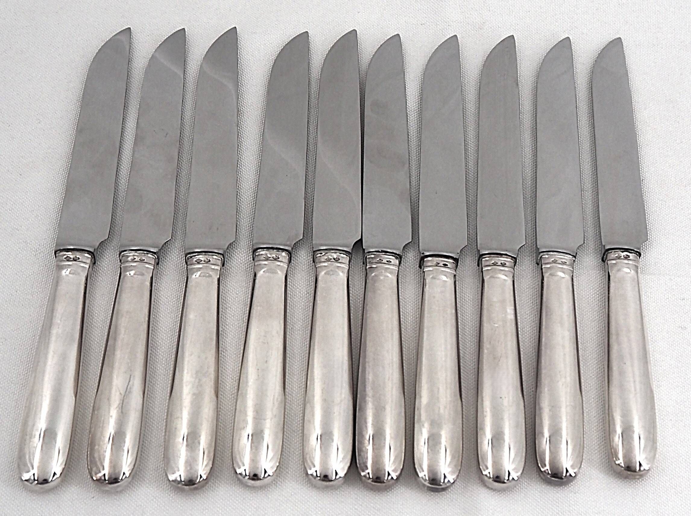 Cardeilhac Christofle 10 silver table knives Minerva Uniplat excellent condition
