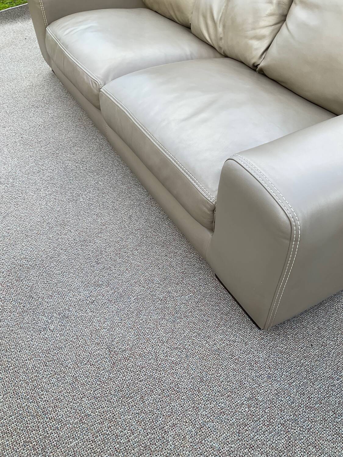 Roche Bobois 3-seater sofa in beige leather