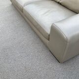 Roche Bobois 3-seater sofa in beige leather