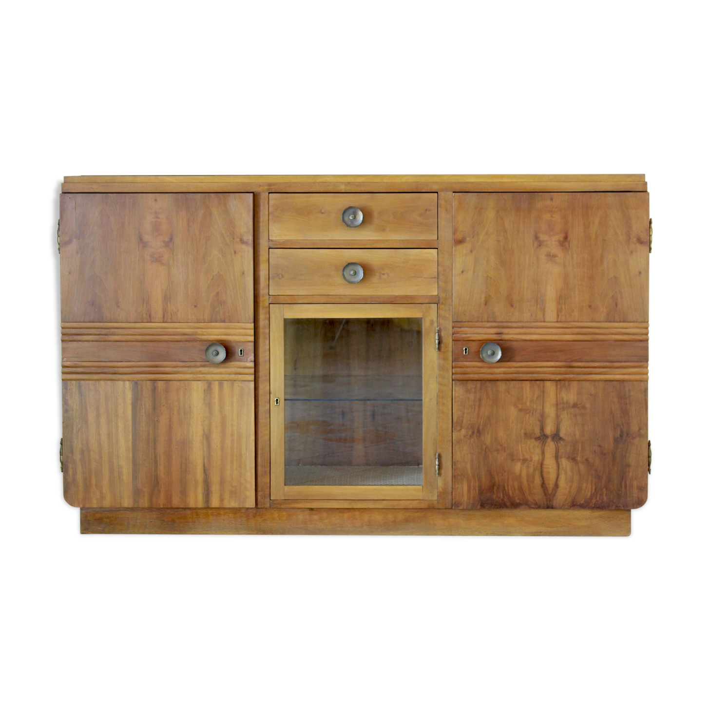 1930s walnut credenza in art deco style