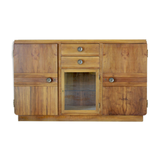 1930s walnut credenza in art deco style