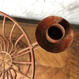 Metal basket with candlesticks