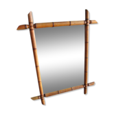Old bamboo mirror 73.5x54cm