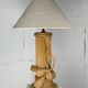Pair pencil reed rattan bamboo large table lamps, Italy 1970s