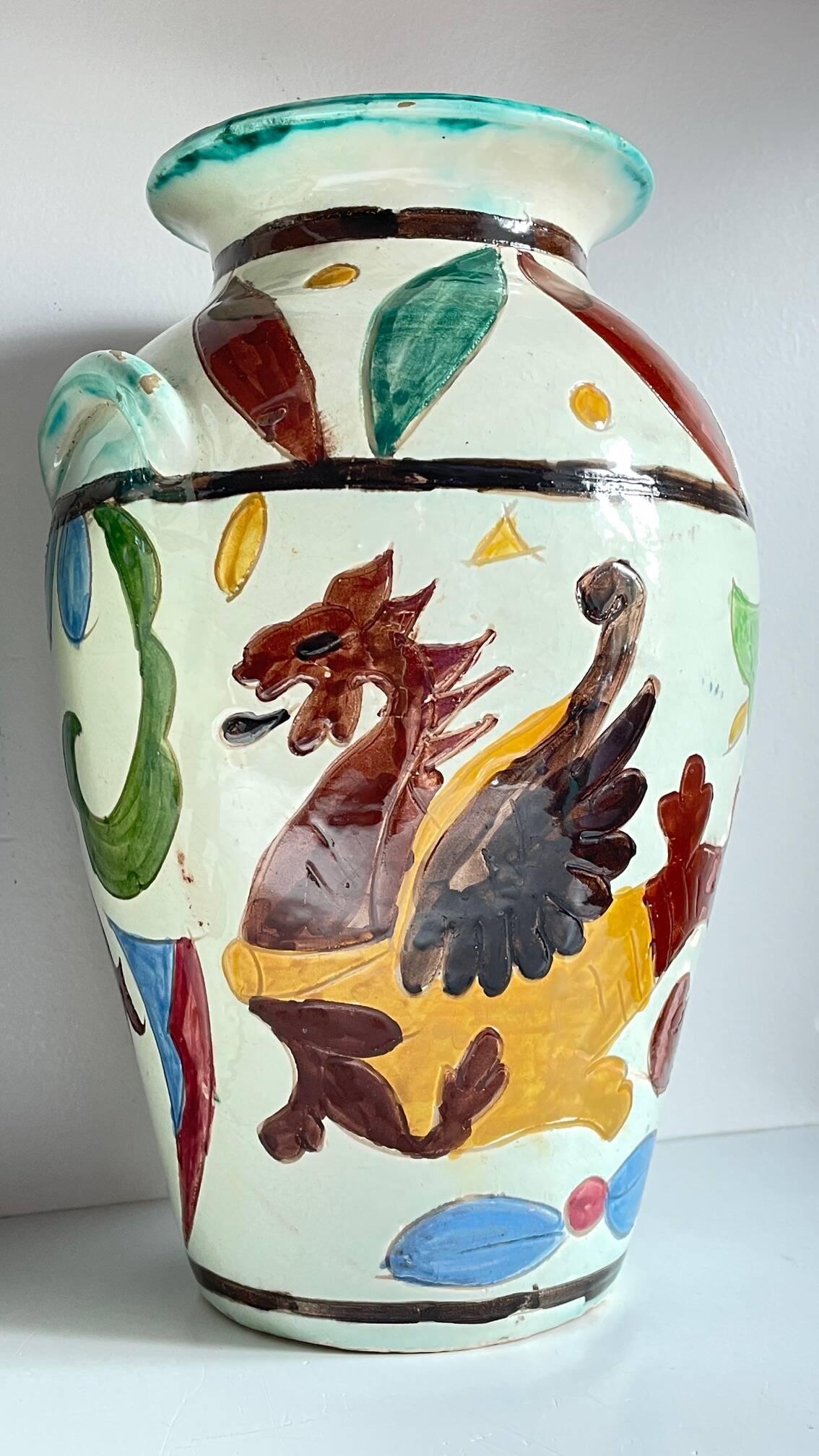 Vases vintage italy motif dragon